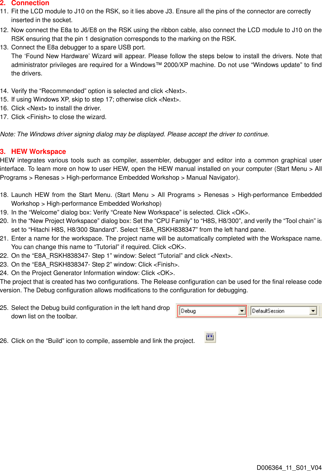 Page 2 of 4 - Renesas Renesas-H8-38347-Users-Manual- Starter Kit For H8/38347 Quick Start Guide  Renesas-h8-38347-users-manual