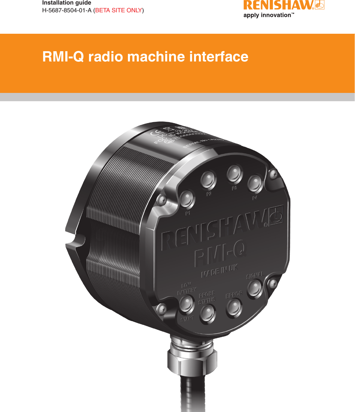 RMI-Q radio machine interfaceInstallation guideH-5687-8504-01-A (BETA SITE ONLY)