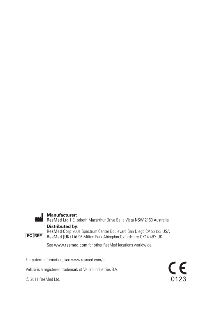 Page 11 of 12 - Resmed Resmed-Sleep-Apnea-Machine-60561-Users-Manual-  Resmed-sleep-apnea-machine-60561-users-manual