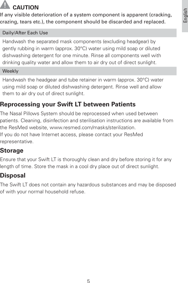 Page 6 of 12 - Resmed Resmed-Sleep-Apnea-Machine-60561-Users-Manual-  Resmed-sleep-apnea-machine-60561-users-manual