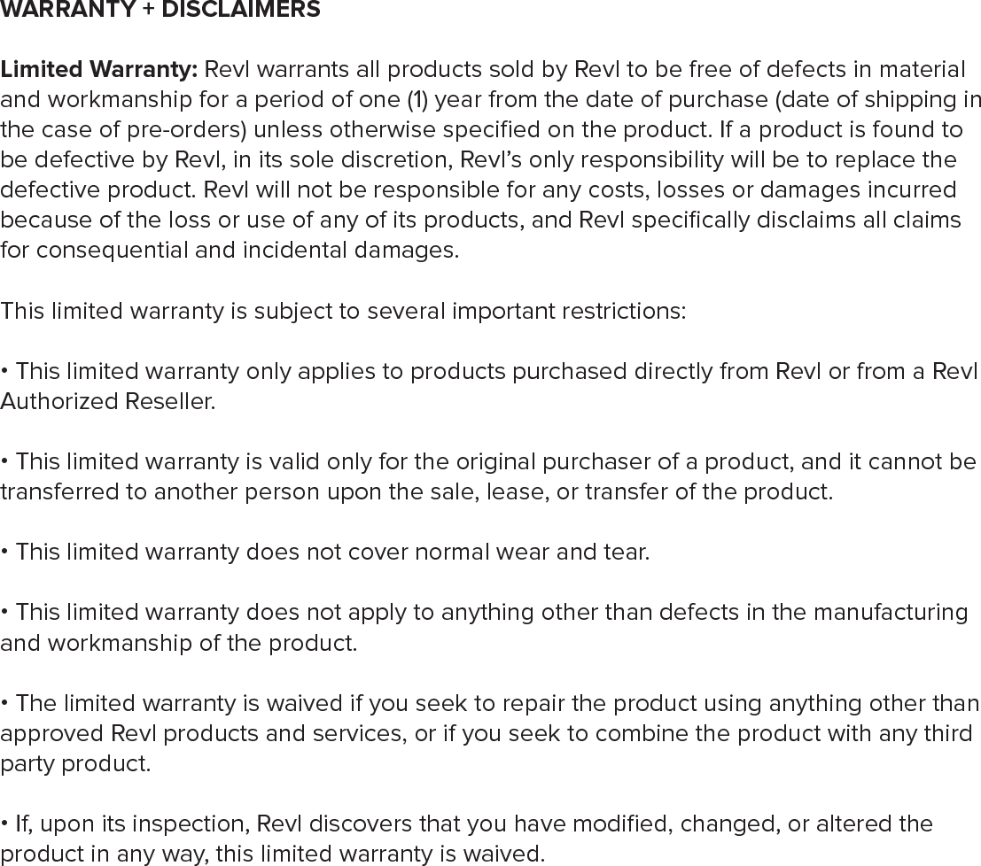 Visit revl.com for more information