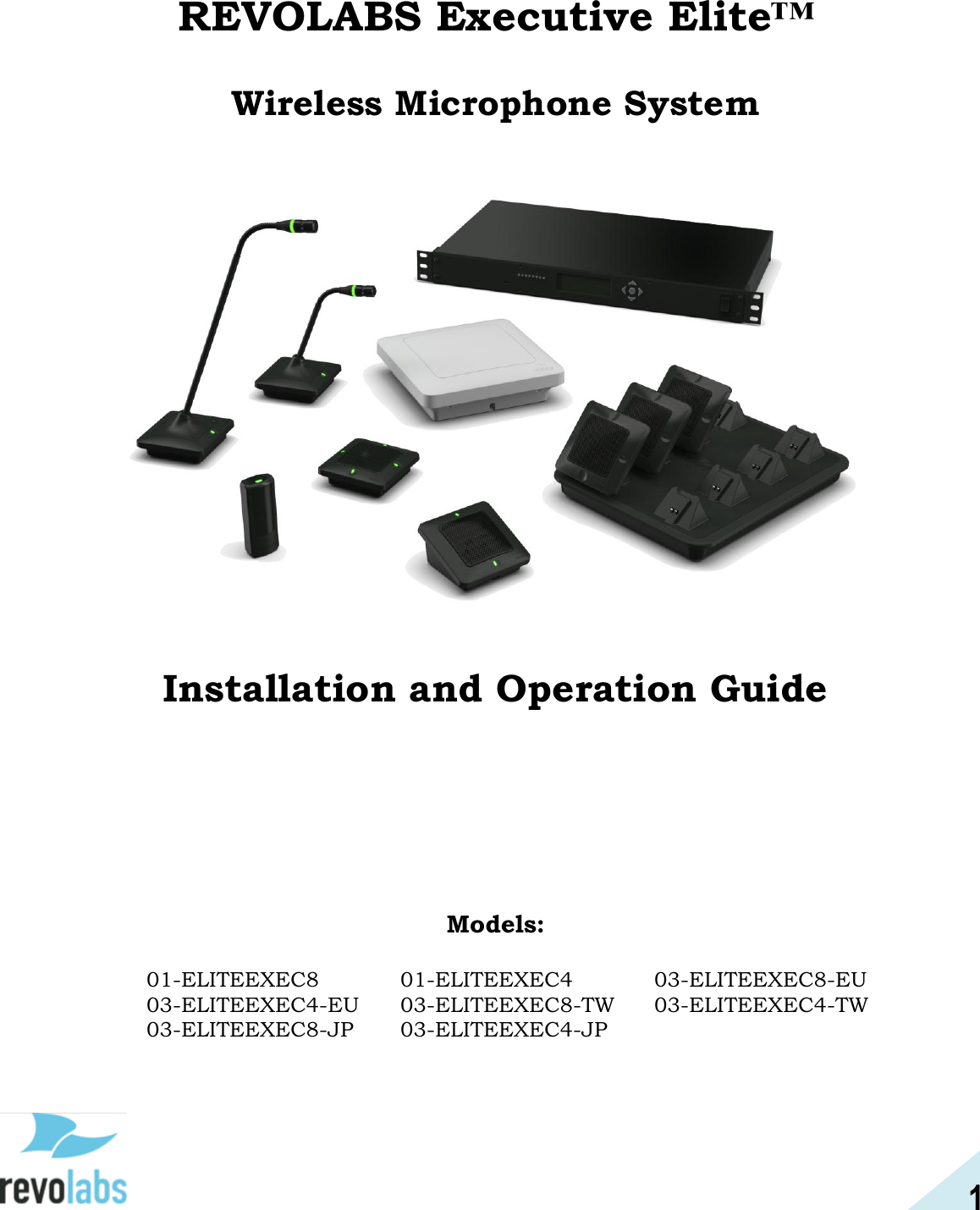 Revolabs 01EXECMICWR Wireless DECT Microphone for HD Elite System (UPCS) User Manual FLX