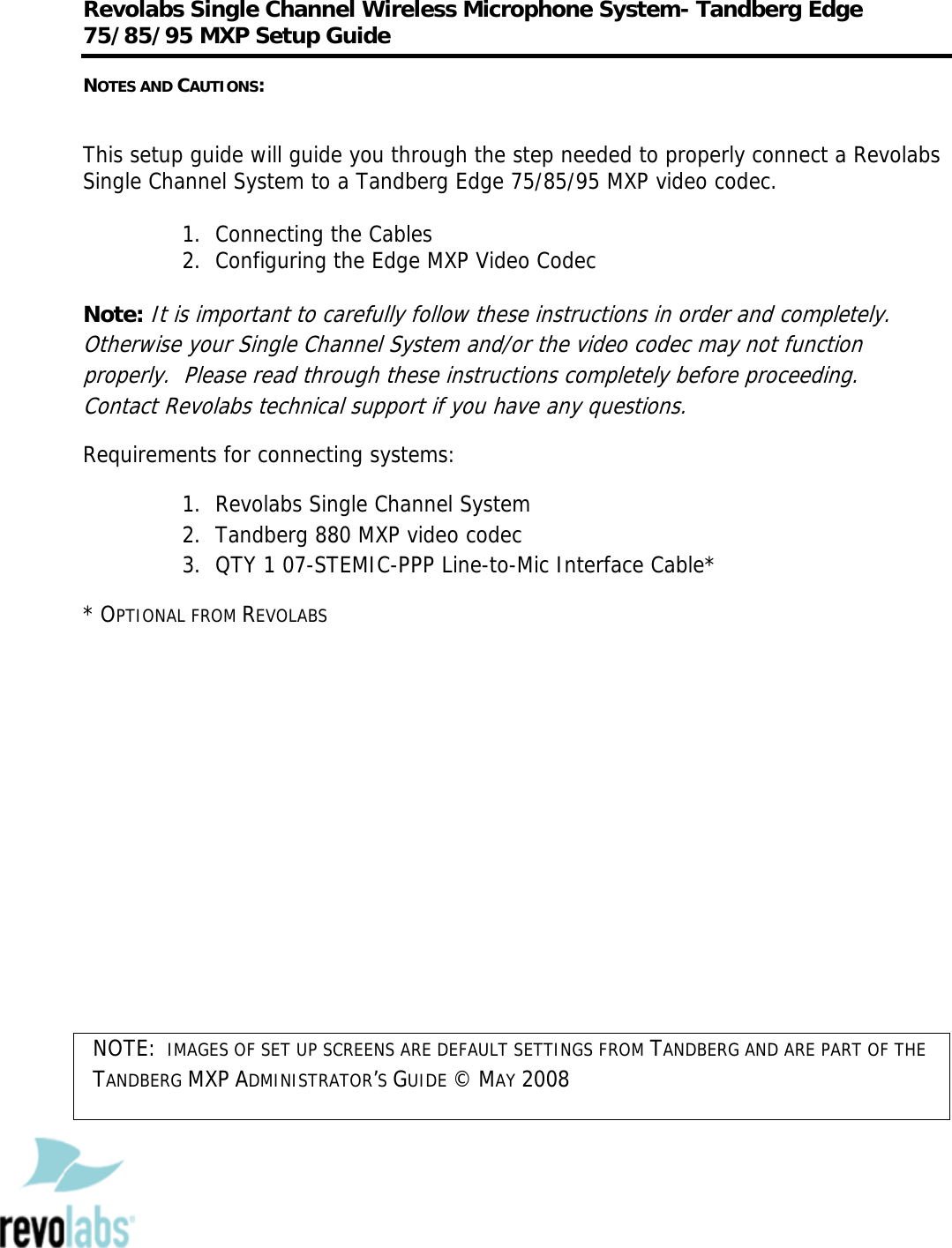 Revolabs Microphone 75 Users Manual Single Channel 2