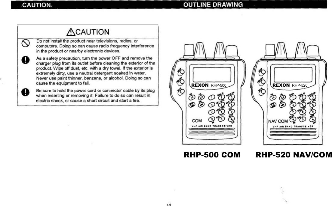 REXON RHP-500 REXON RHP-520RHP-500 COM RHP-520 NAV/COM