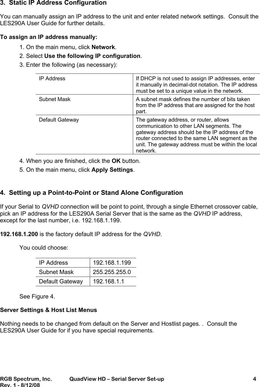 Page 4 of 7 - Rgb-Spectrum Rgb-Spectrum-Les290A-Users-Manual- Updating MediaWall 2000 Firmware  Rgb-spectrum-les290a-users-manual