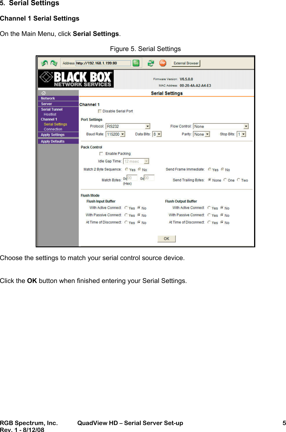 Page 5 of 7 - Rgb-Spectrum Rgb-Spectrum-Les290A-Users-Manual- Updating MediaWall 2000 Firmware  Rgb-spectrum-les290a-users-manual