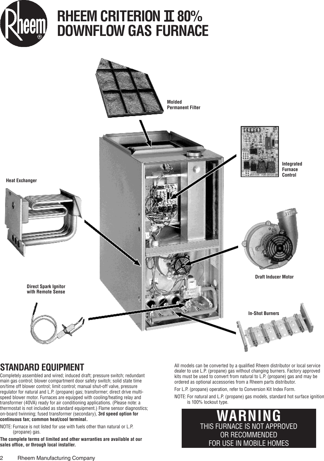 Page 2 of 8 - Rheem Rheem-05Eauer-Users-Manual- Specification Sheet G11-449 Rev. 6  Rheem-05eauer-users-manual