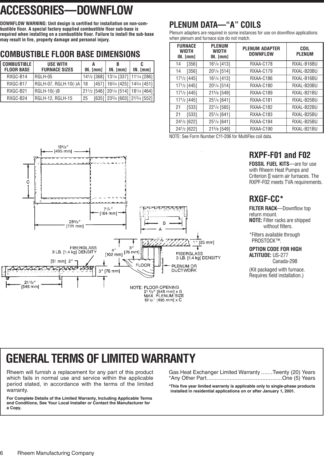 Page 6 of 8 - Rheem Rheem-05Eauer-Users-Manual- Specification Sheet G11-449 Rev. 6  Rheem-05eauer-users-manual