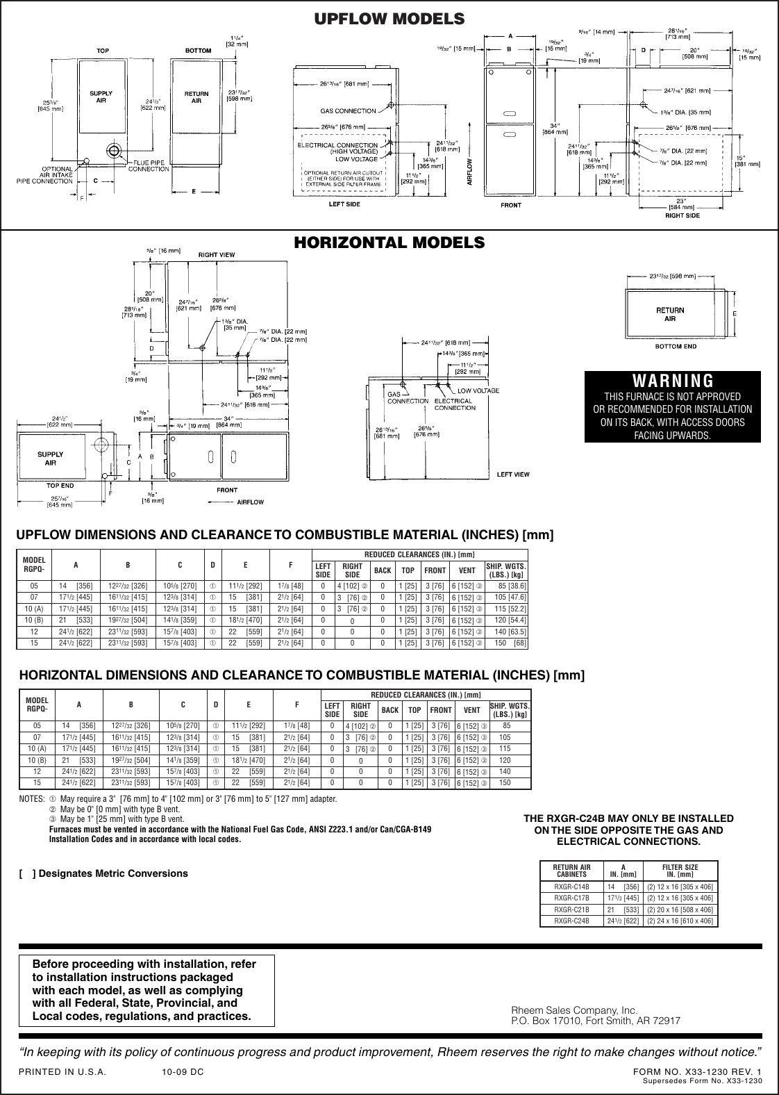 Rheem Classic Series 80 Afue 2 Stage Psc Motor Submittal Sheet