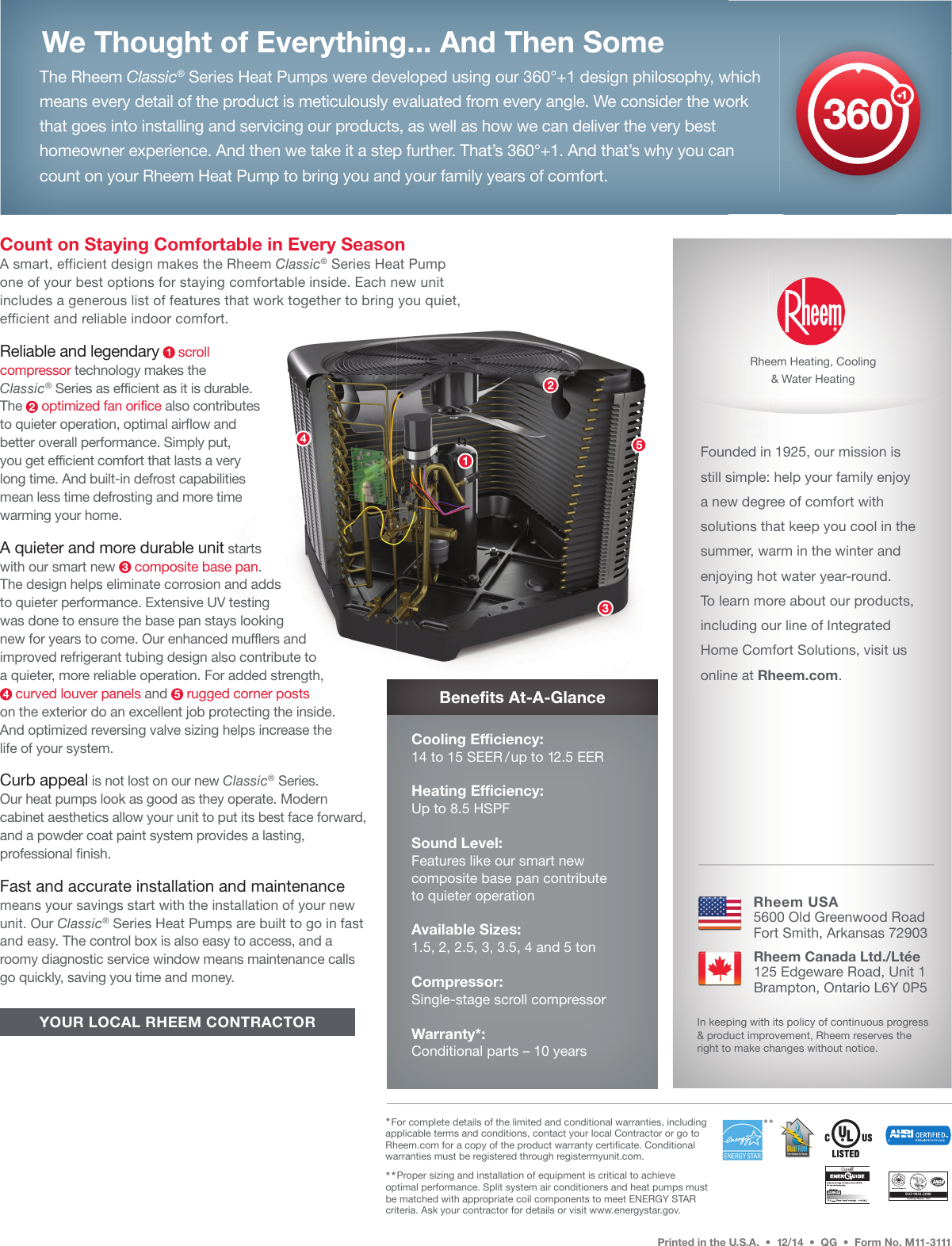 Page 2 of 2 - Rheem Rheem-Classic-Series-Single-Stage-Rp15-Product-Literature- 8959_RheemHP_ConsumerLit_RP15_bw 12-22-14  Rheem-classic-series-single-stage-rp15-product-literature