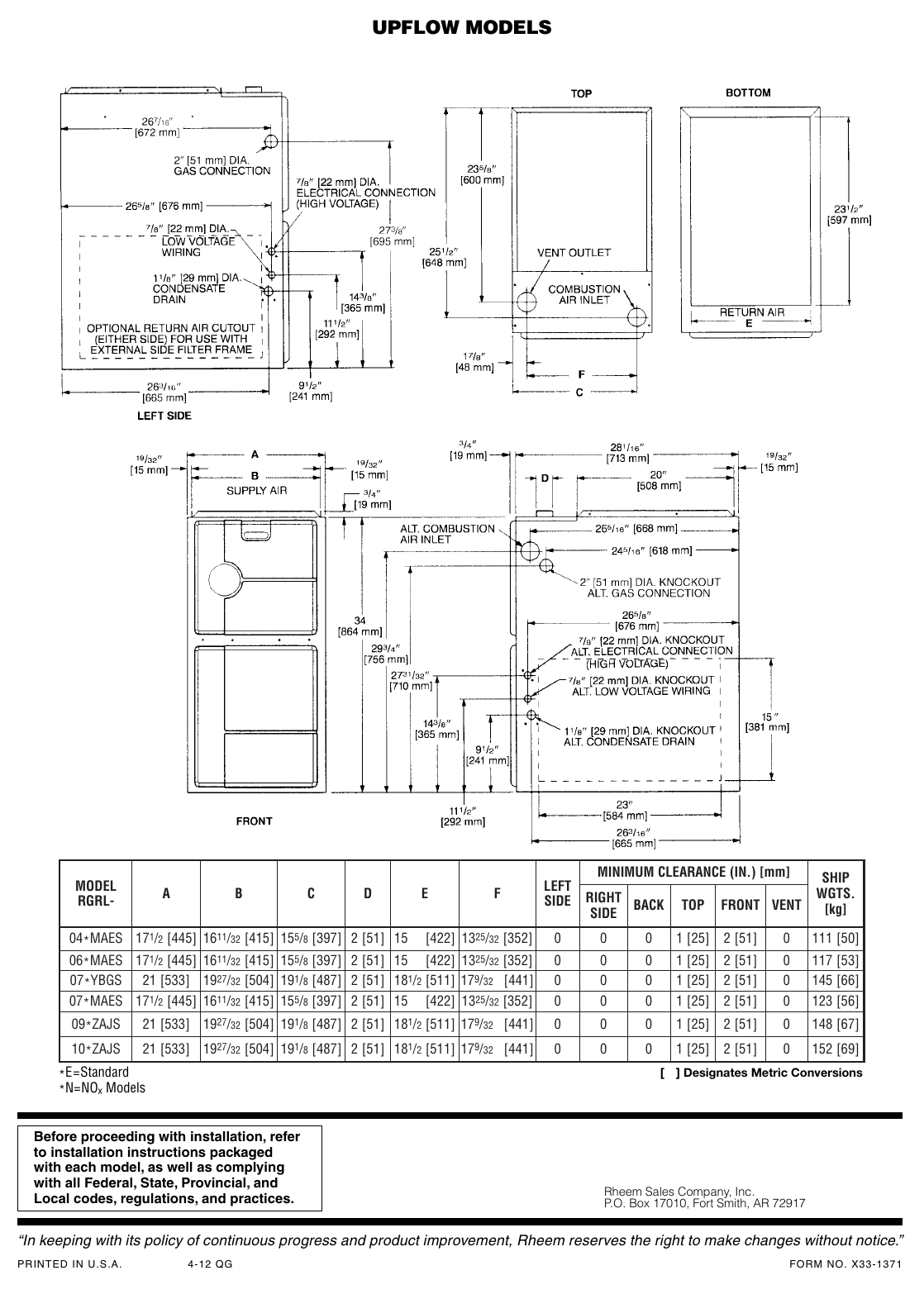 Page 3 of 3 - Rheem Rheem-Classic-Series-Up-To-95-Afue-2-Stage-Psc-Motor-Submittal-Sheet-  Rheem-classic-series-up-to-95-afue-2-stage-psc-motor-submittal-sheet