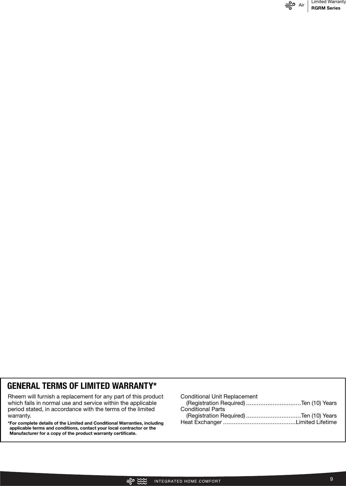 Page 9 of 12 - Rheem Rheem-Classic-Series-Up-To-95-Afue-2-Stage-V-S-Ecm-Specification-Sheet-  Rheem-classic-series-up-to-95-afue-2-stage-v-s-ecm-specification-sheet