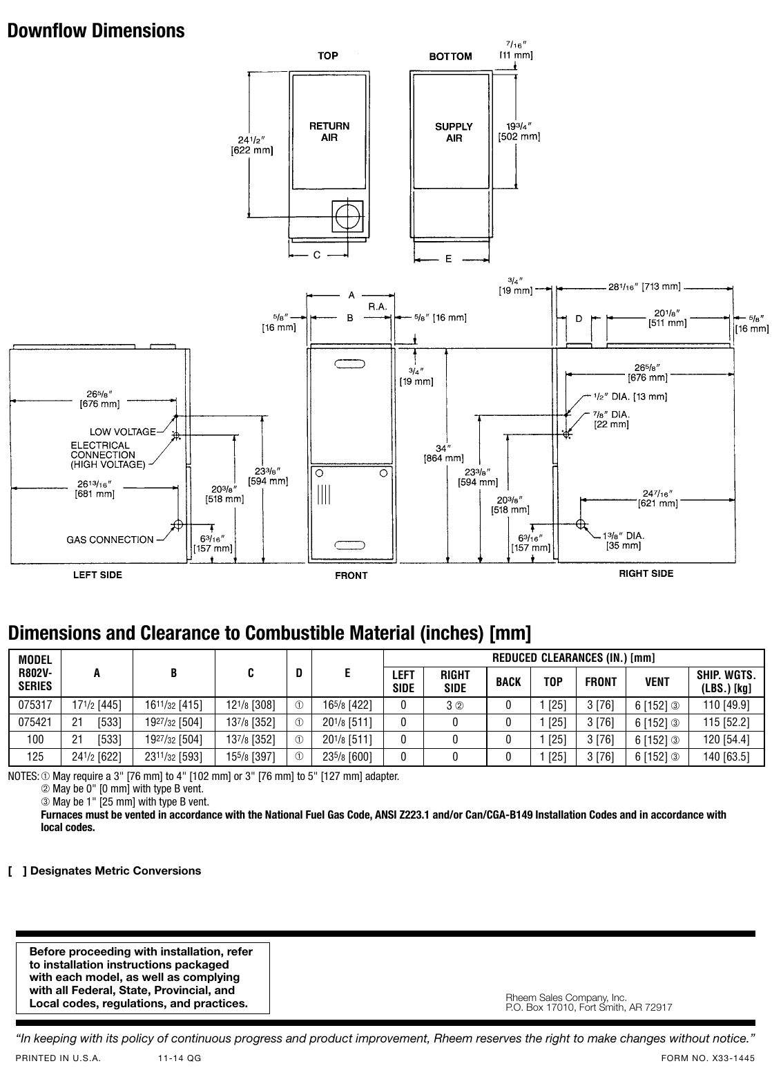 Page 3 of 3 - Rheem Rheem-Prestige-Series-Up-To-80-Afue-Variable-Speed-Downflow-Submittal-Sheet-  Rheem-prestige-series-up-to-80-afue-variable-speed-downflow-submittal-sheet