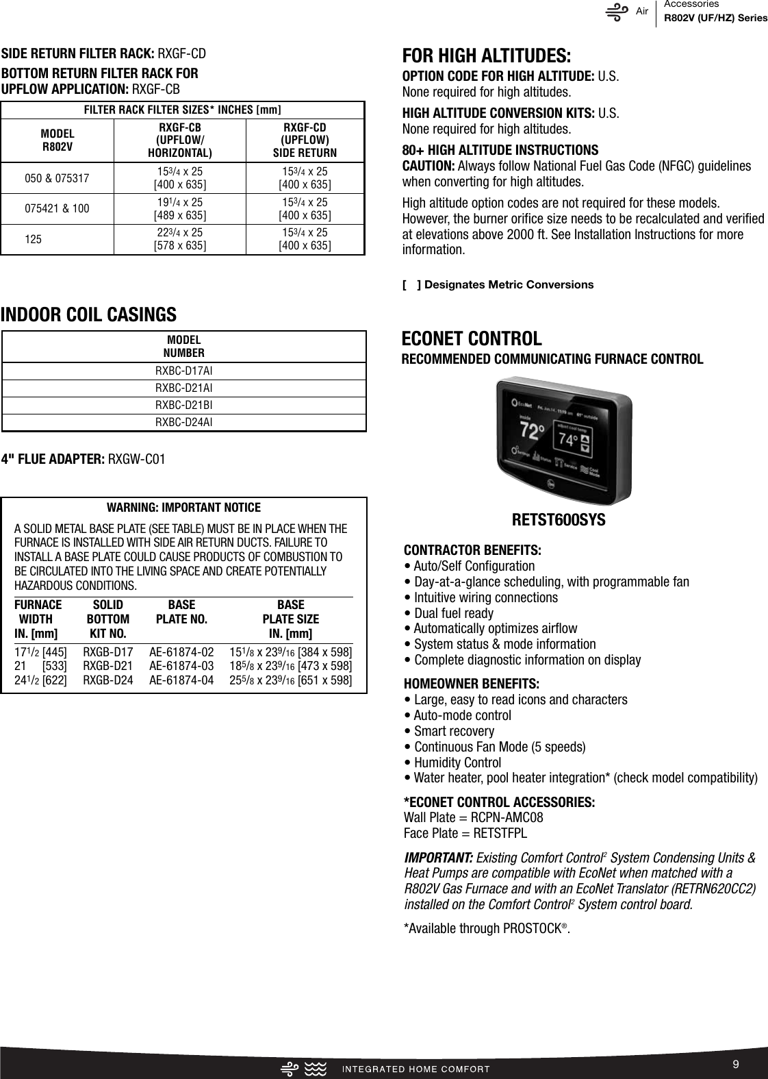 Page 9 of 12 - Rheem Rheem-Prestige-Series-Up-To-80-Afue-Variable-Speed-Upflow-Horizontal-Specification-Sheet-  Rheem-prestige-series-up-to-80-afue-variable-speed-upflow-horizontal-specification-sheet