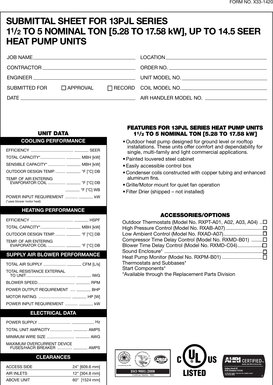 Page 2 of 3 - Rheem Rheem-Value-Series-Single-Stage-Submittal-Sheet-  Rheem-value-series-single-stage-submittal-sheet