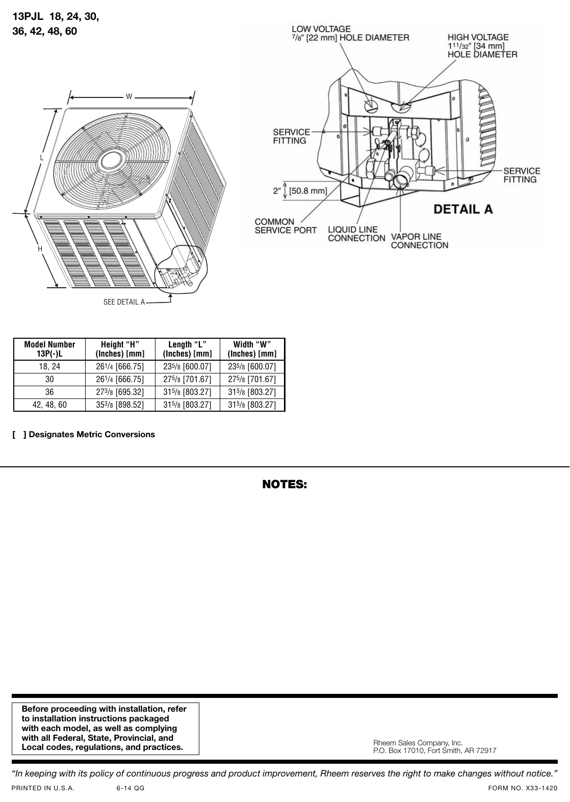 Page 3 of 3 - Rheem Rheem-Value-Series-Single-Stage-Submittal-Sheet-  Rheem-value-series-single-stage-submittal-sheet