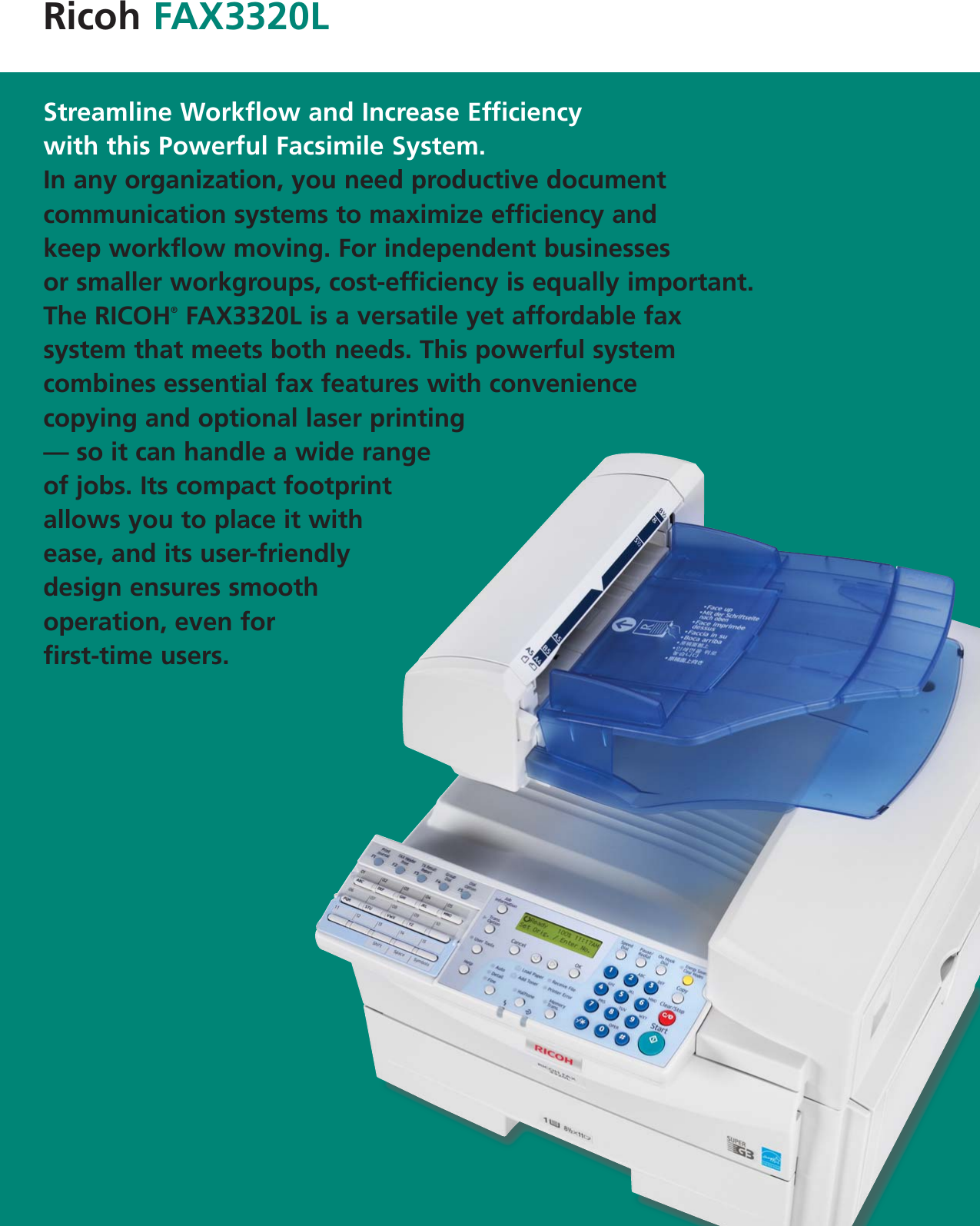 Page 2 of 4 - Ricoh FAX3320L RICO1021_RIC_FAX3320L_4pg_FNL User Manual To The 838649a0-8245-4db1-923e-1befcd5f8aa6