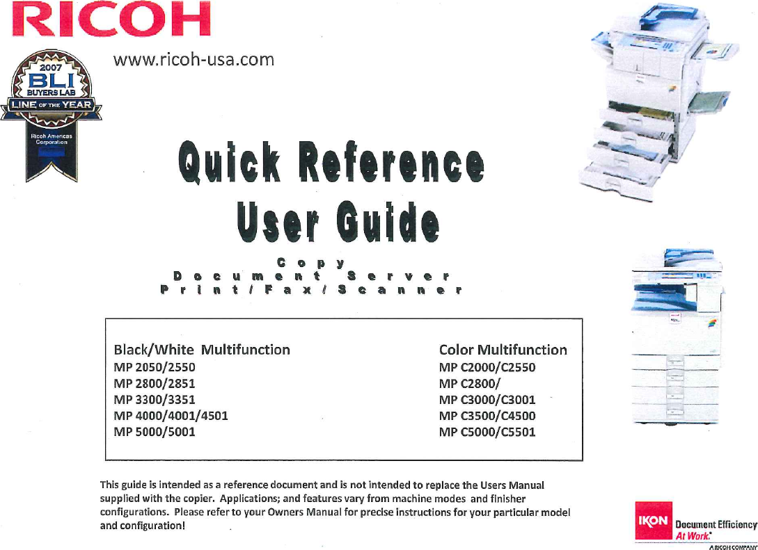 Ricoh Aficio Mp 3351 Quick Reference Guide Manualslib Makes It Easy To Find Manuals Online