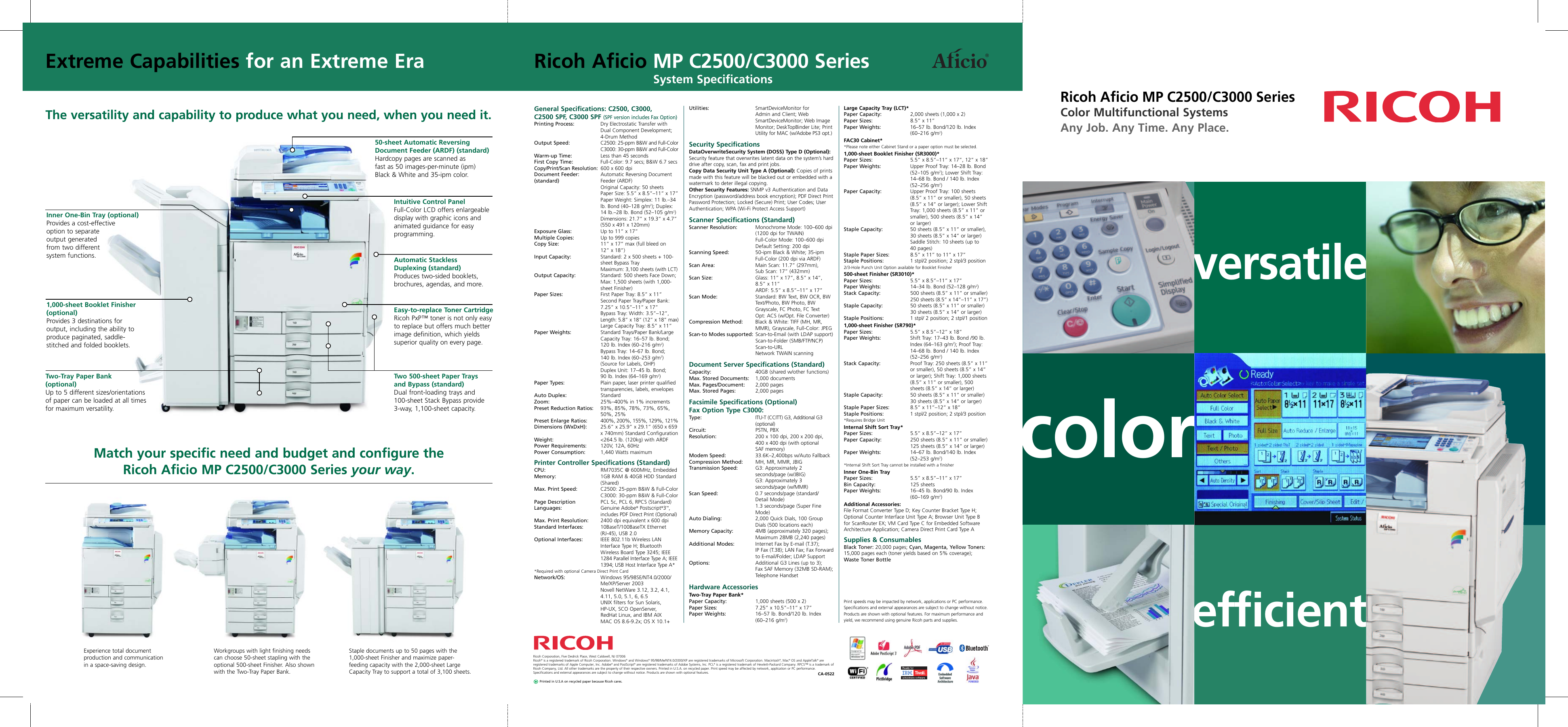 ricoh aficio mp c2500 create stapled booklet printing