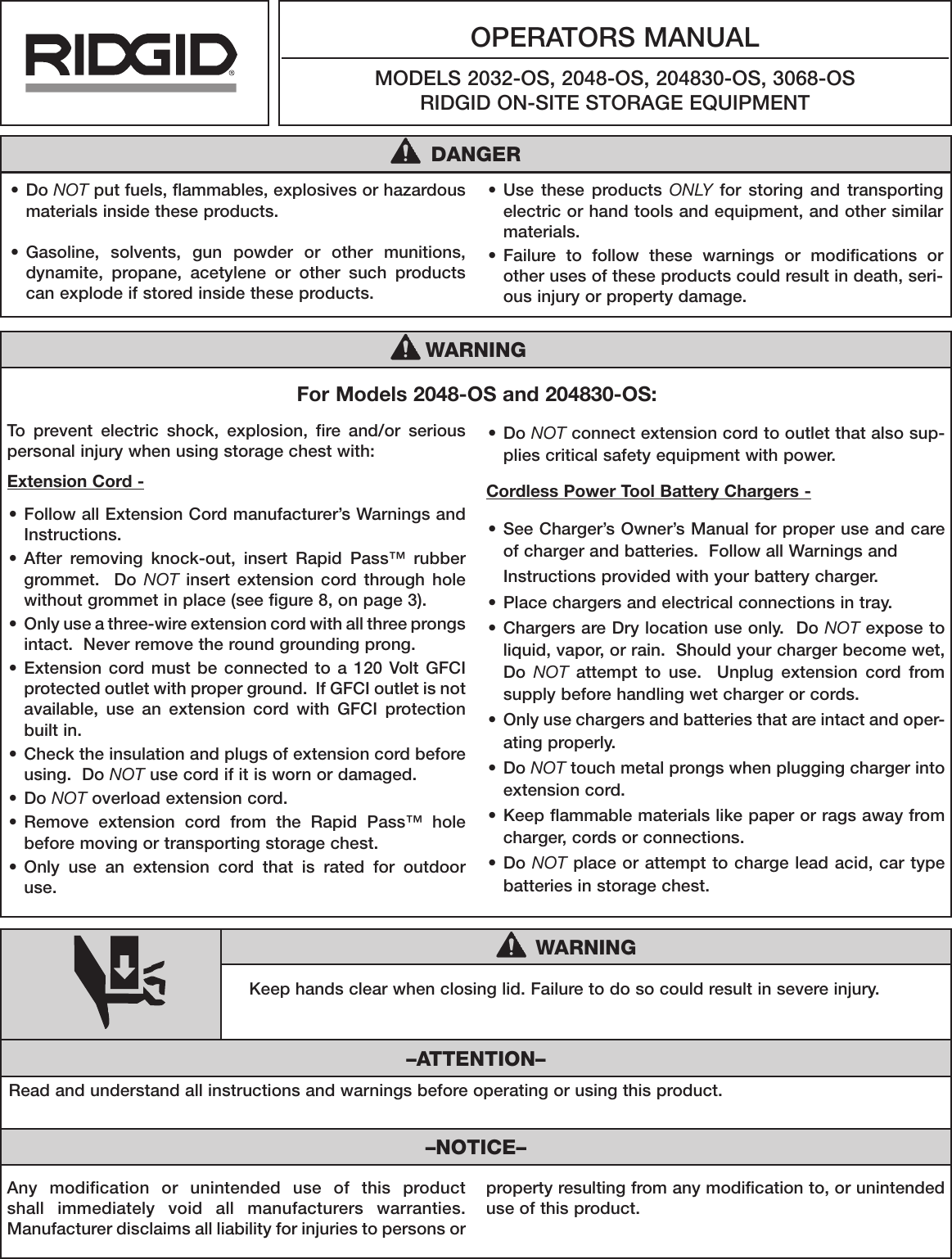 Page 1 of 4 - Ridgid Ridgid-2032-Os-Users-Manual- 14-0015-2  Ridgid-2032-os-users-manual