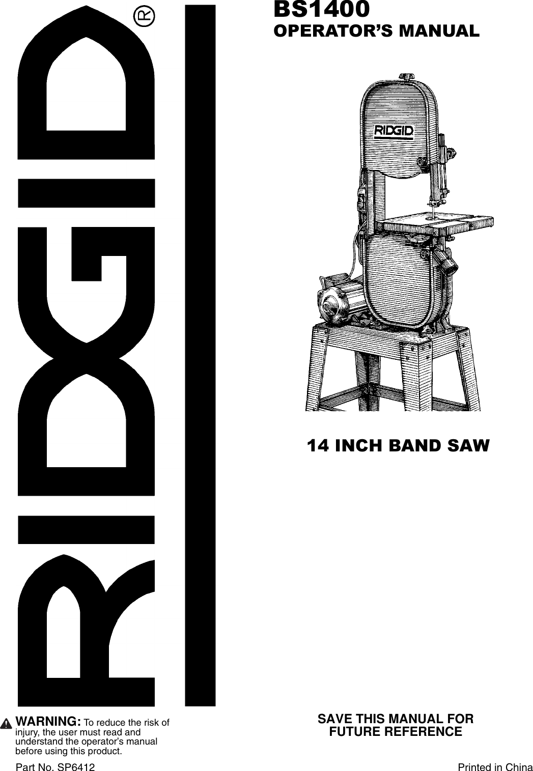 Ridgid 14002 Central Mach 14" Bandsaw FRONT & REAR Trunnions B-77 Part # 823586 