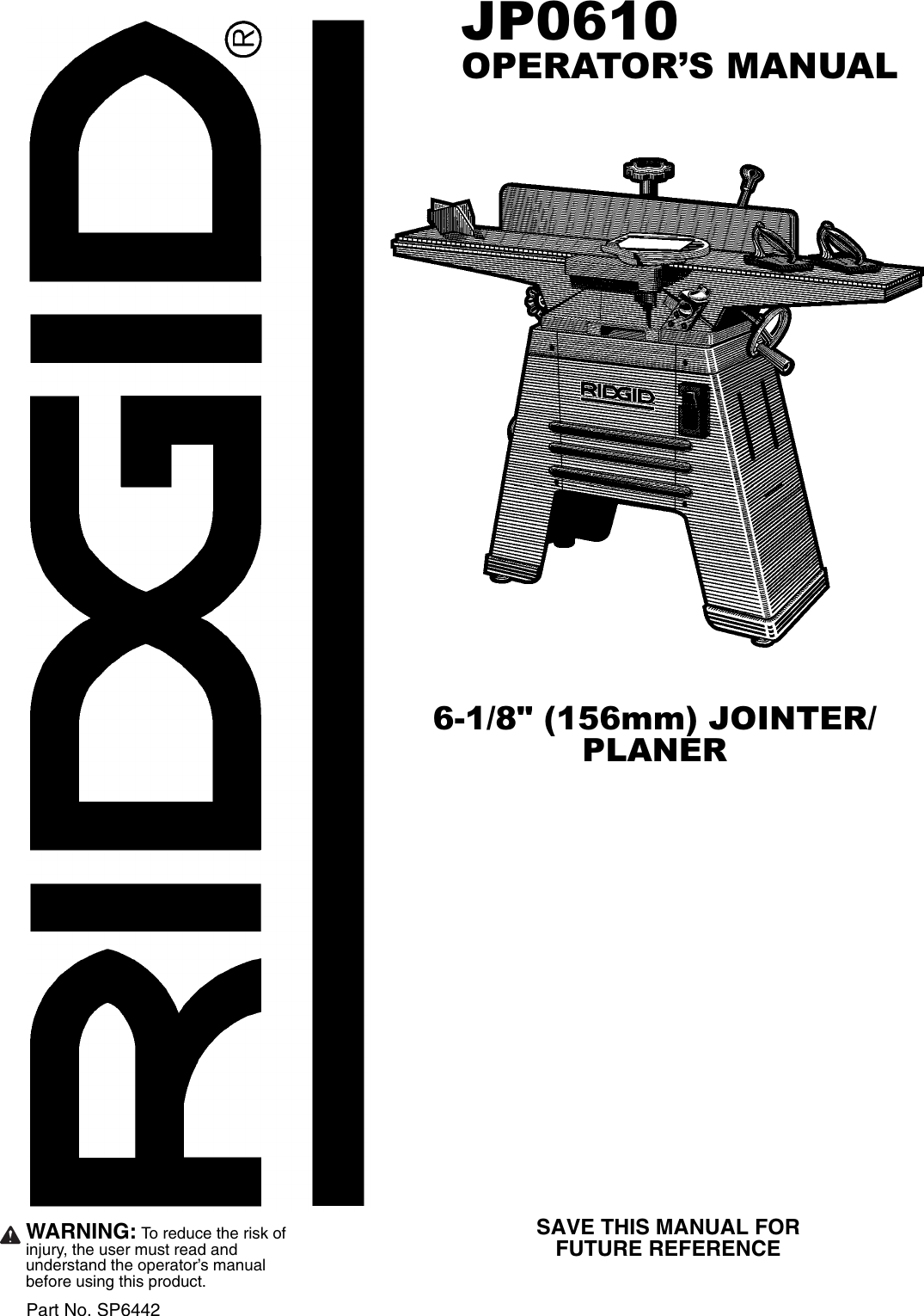 Ridgid Jp06101 Users Manual