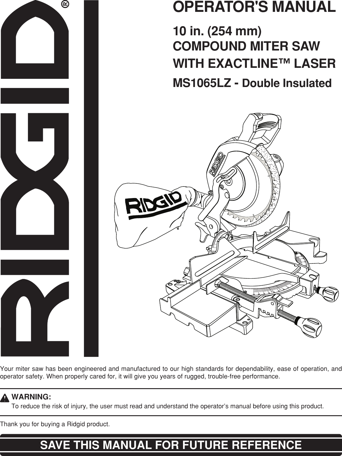 Ridgid Ms1065Lz Users Manual MS1065LZ_234_eng
