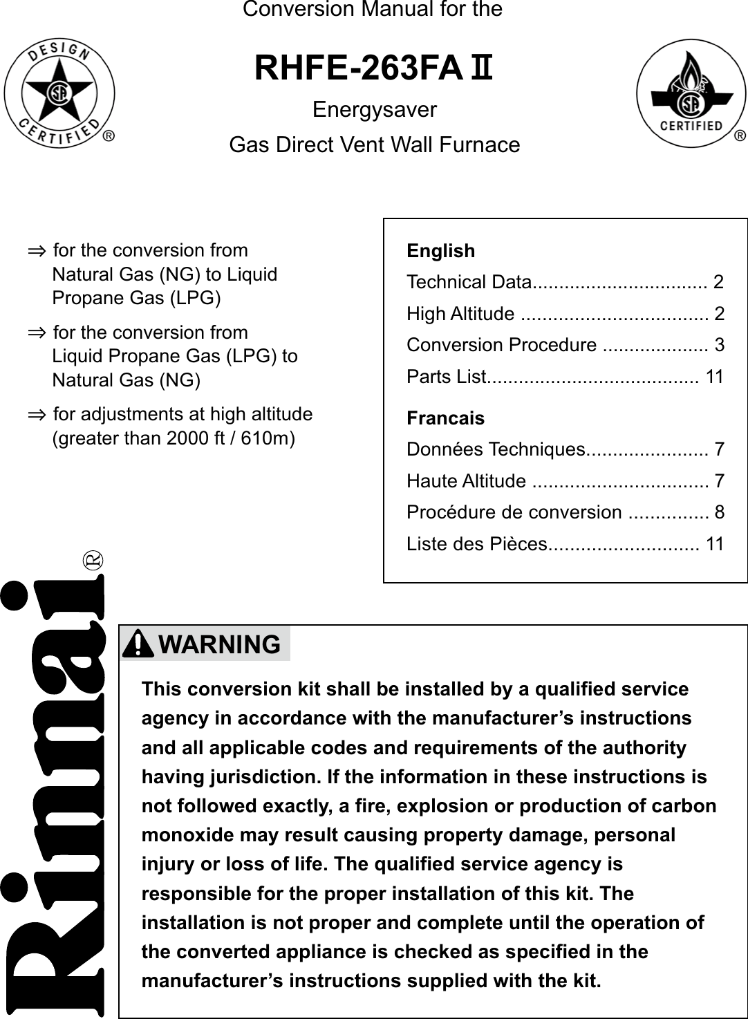 Page 1 of 12 - Rinnai Rinnai-Rhfe-263Fa-Ii-Users-Manual-  Rinnai-rhfe-263fa-ii-users-manual