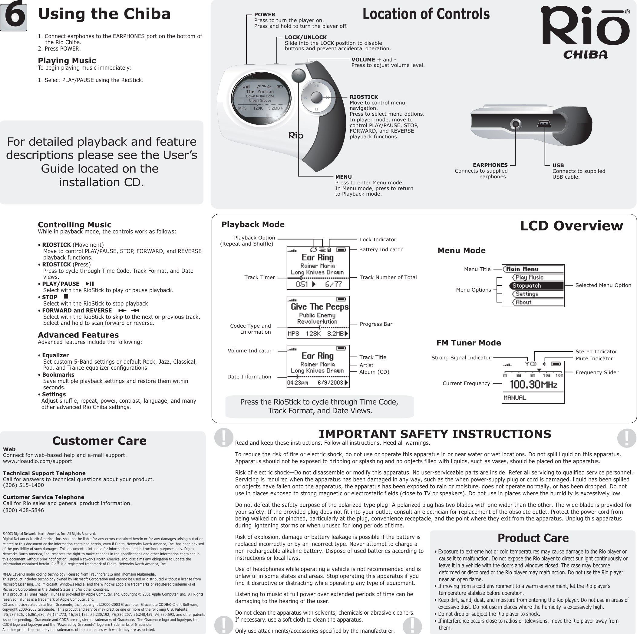 Page 1 of 1 - Rio-Audio Rio-Audio-Mp3-Player--Chiba-Users-Manual- Chiba_back  Rio-audio-mp3-player--chiba-users-manual