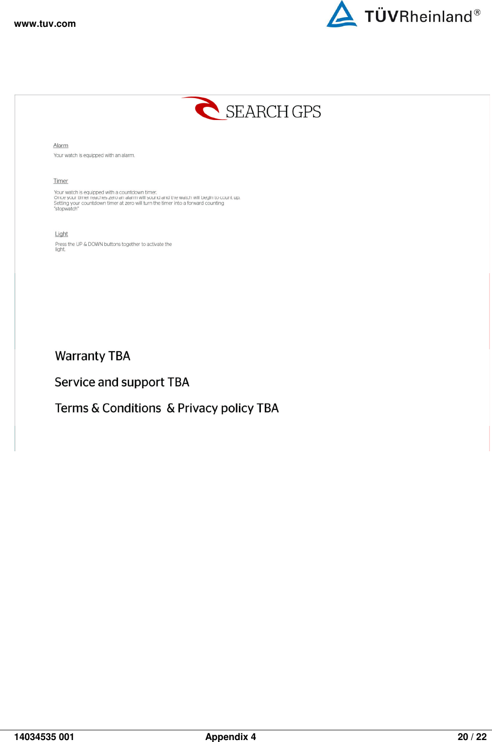 www.tuv.com   14034535 001    Appendix 4  20 / 22 