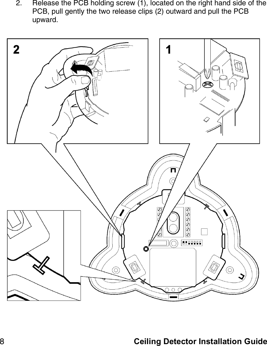   Ceiling Detector Installation==Guide=U=OK= oÉäÉ~ëÉ=íÜÉ=m`_=ÜçäÇáåÖ=ëÅêÉï=ENFI=äçÅ~íÉÇ=çå=íÜÉ=êáÖÜí=Ü~åÇ=ëáÇÉ=çÑ=íÜÉ=m`_I=éìää=ÖÉåíäó=íÜÉ=íïç=êÉäÉ~ëÉ=Åäáéë=EOF=çìíï~êÇ=~åÇ=éìää=íÜÉ=m`_=ìéï~êÇK=====