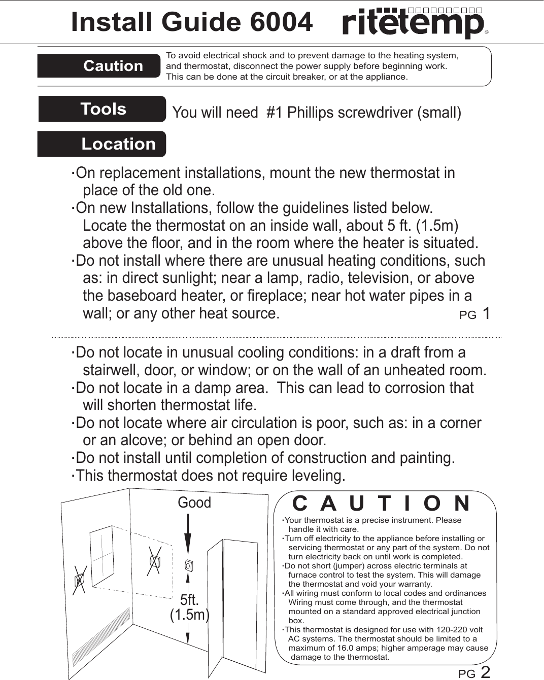 Page 2 of 7 - Ritetemp Ritetemp-6004-Quick-Start-Guide 6004 Install Front Cover