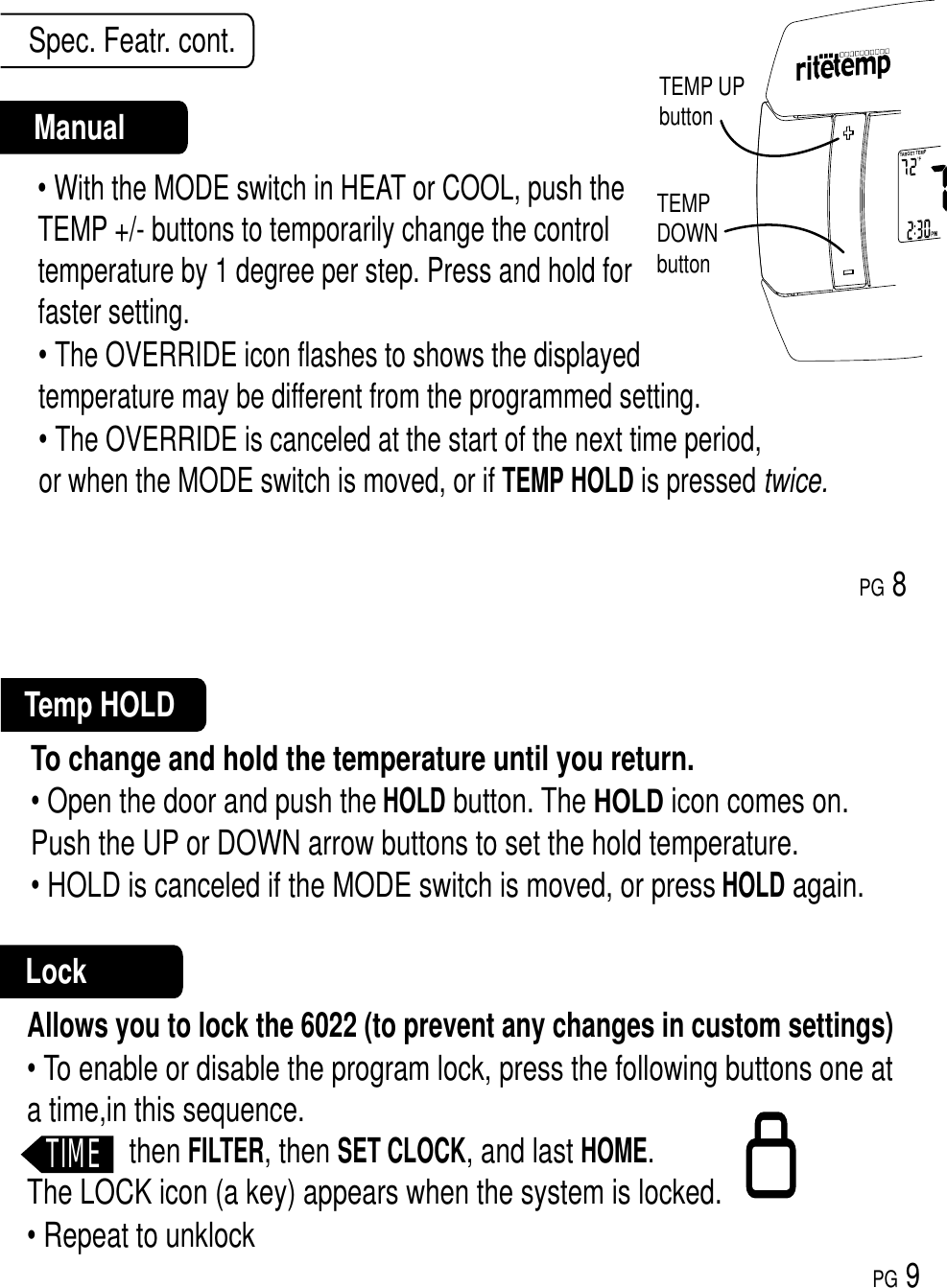 Page 5 of 9 - Ritetemp Ritetemp-6022-Owner-S-Manual
