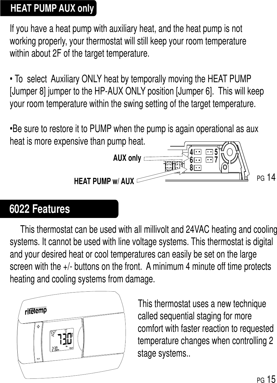 Page 8 of 9 - Ritetemp Ritetemp-6022-Owner-S-Manual