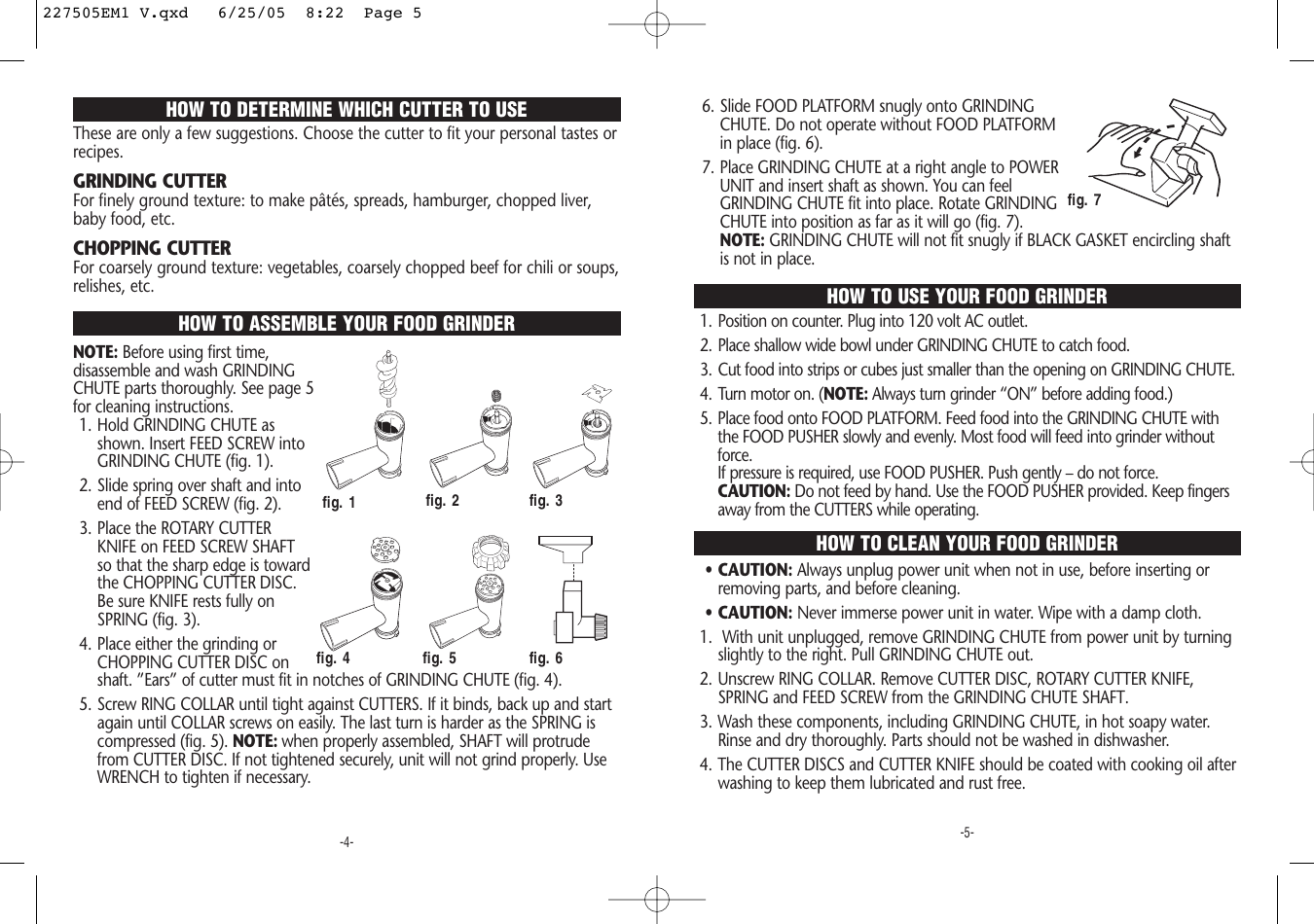 Page 3 of 6 - Rival Rival-Food-Grinder-Users-Manual- 227505EM1 V  Rival-food-grinder-users-manual