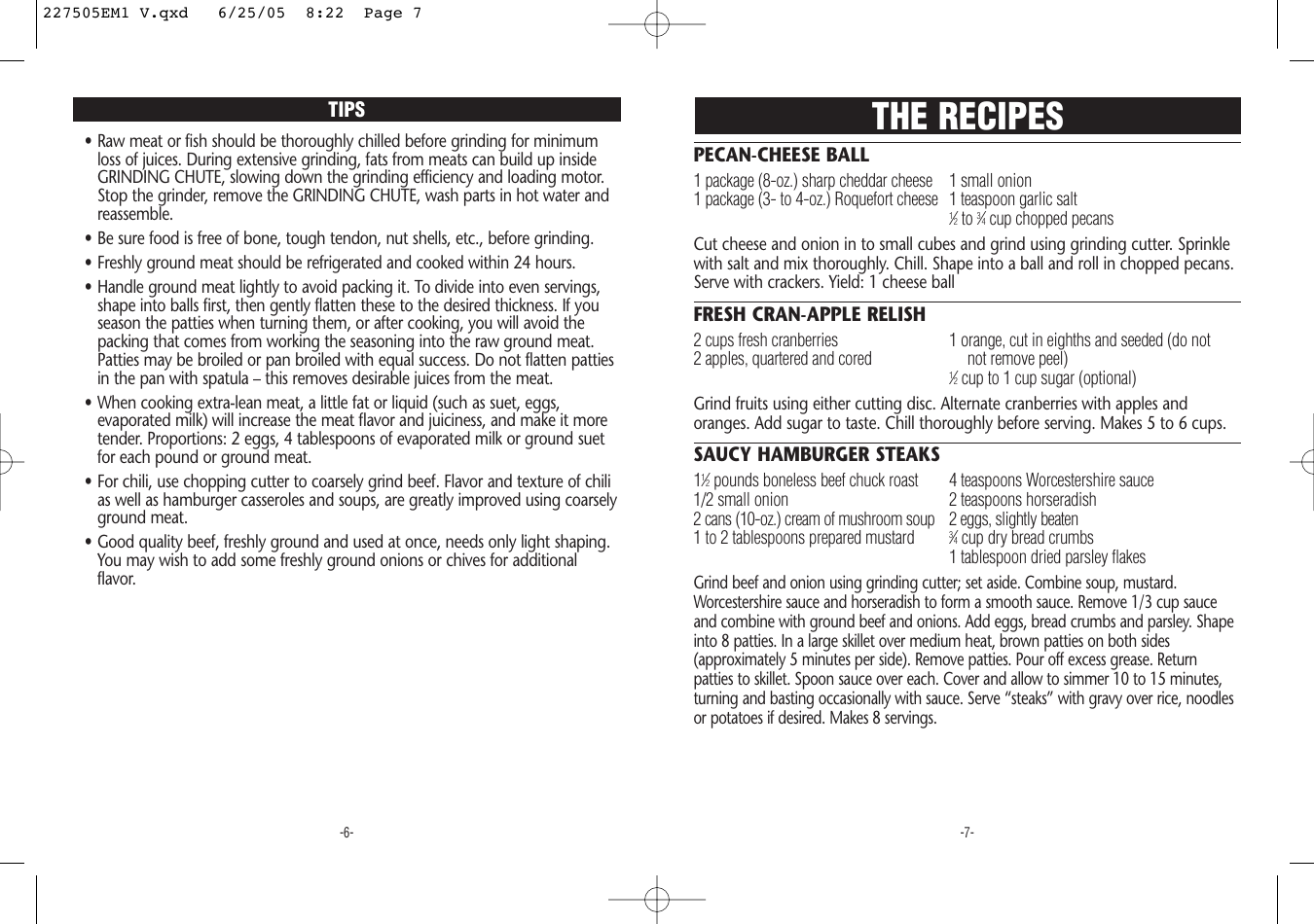 Page 4 of 6 - Rival Rival-Food-Grinder-Users-Manual- 227505EM1 V  Rival-food-grinder-users-manual