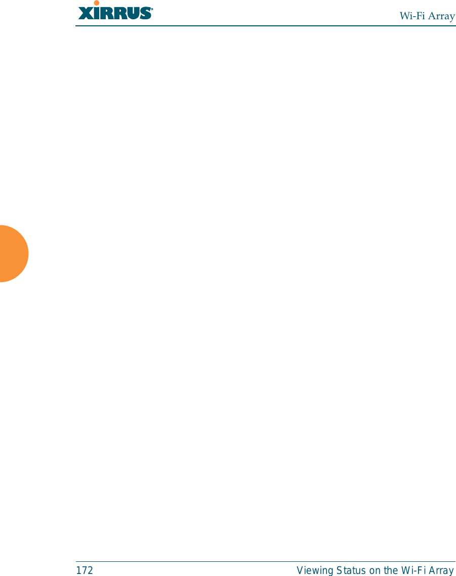 Wi-Fi Array172 Viewing Status on the Wi-Fi Array