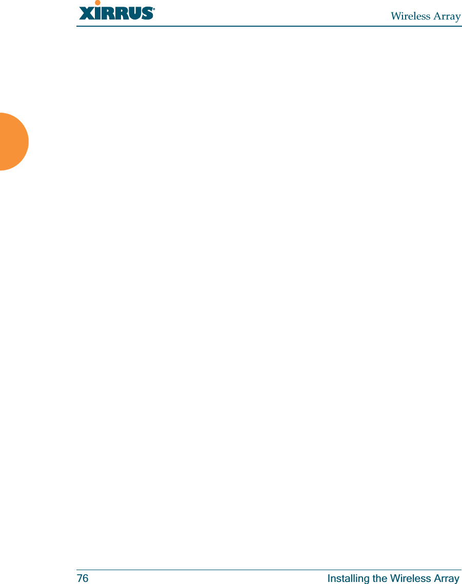 Wireless Array76 Installing the Wireless Array