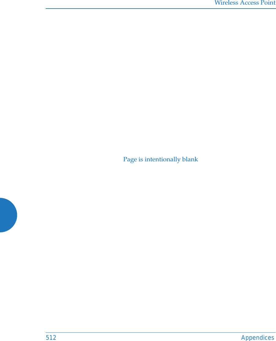 Wireless Access Point512 AppendicesPage is intentionally blank