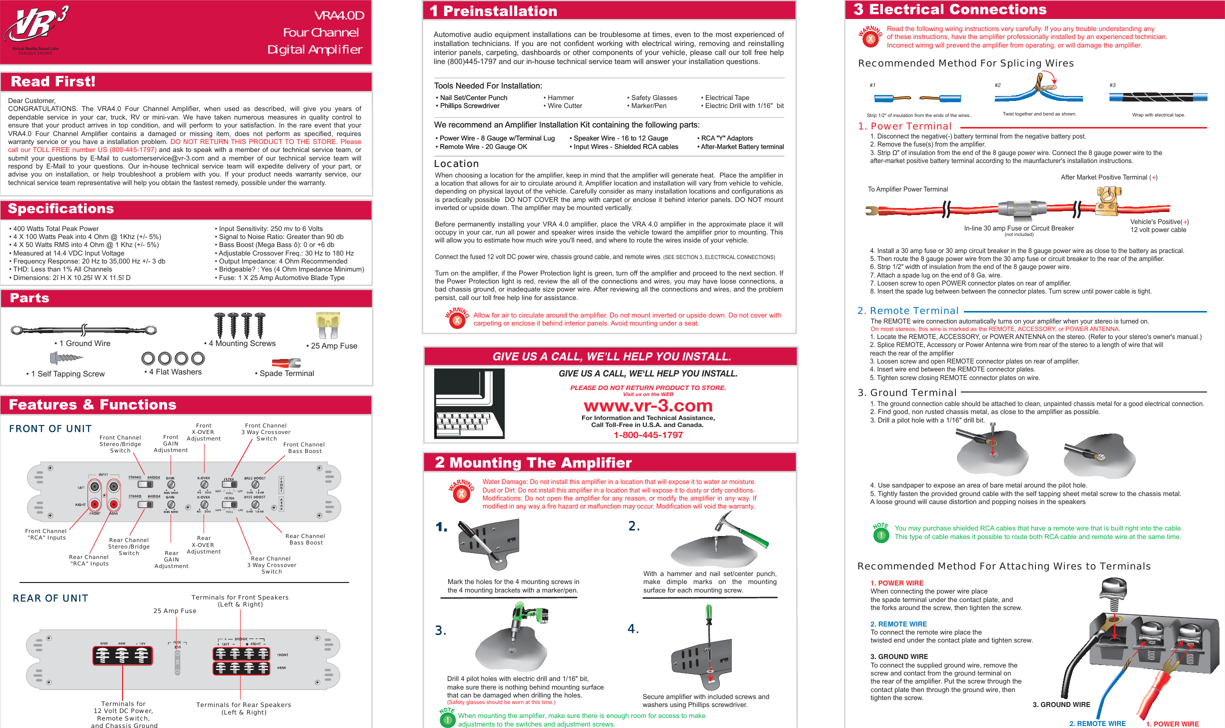 Page 1 of 2 - Roadmaster Roadmaster-Four-Channel-Amplifier-Vra4-0-Users-Manual-  Roadmaster-four-channel-amplifier-vra4-0-users-manual