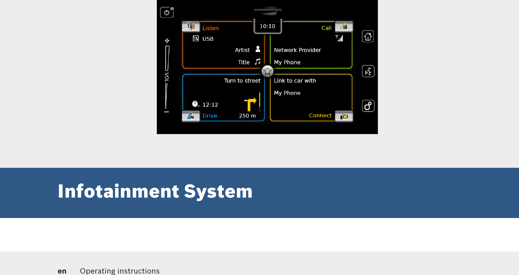 en  Operating instructionsInfotainment System