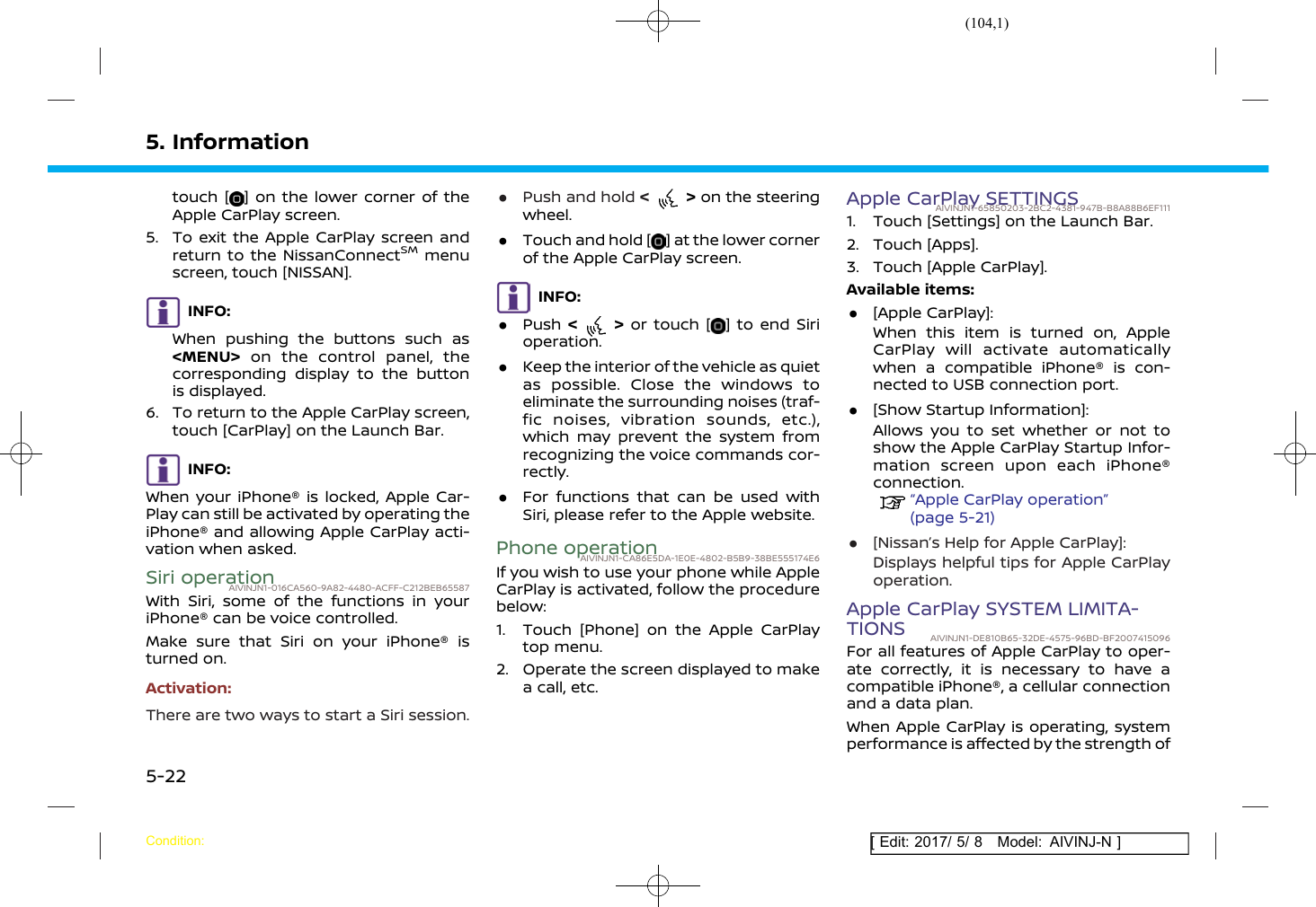 Page 104 of Robert Bosch Car Multimedia AIVICMFB0 Navigation System with Bluetooth and WLAN User Manual