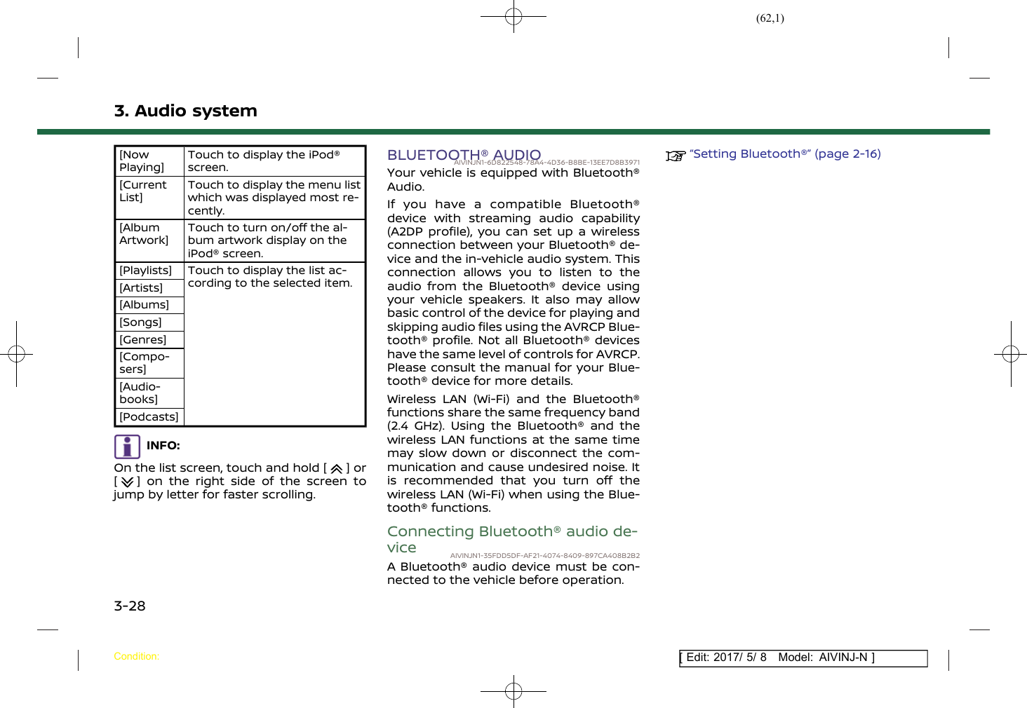 Page 62 of Robert Bosch Car Multimedia AIVICMFB0 Navigation System with Bluetooth and WLAN User Manual