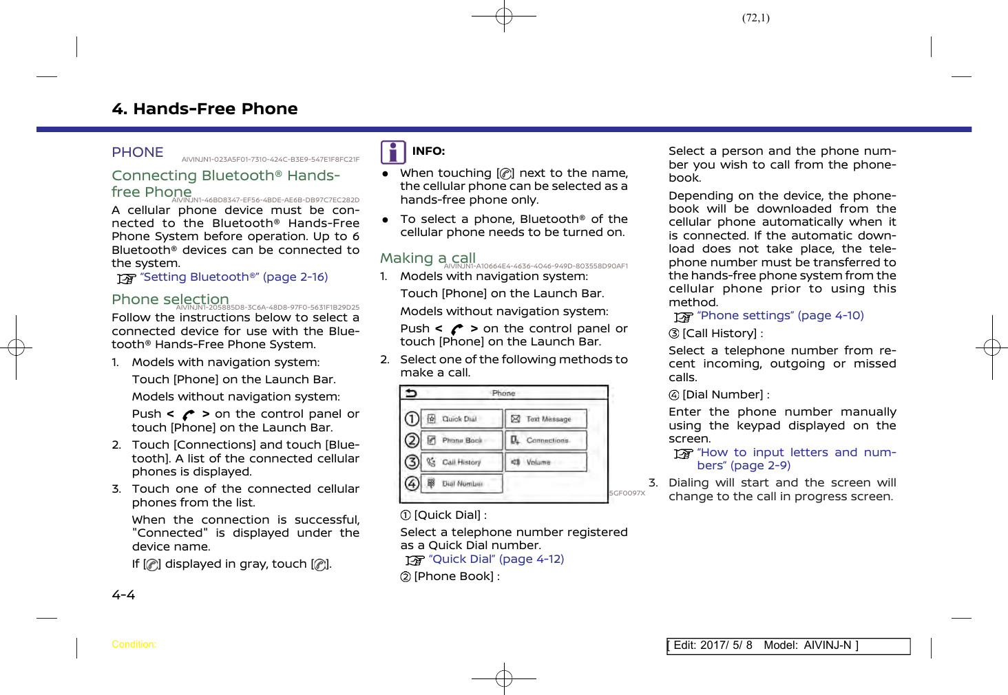 Page 72 of Robert Bosch Car Multimedia AIVICMFB0 Navigation System with Bluetooth and WLAN User Manual