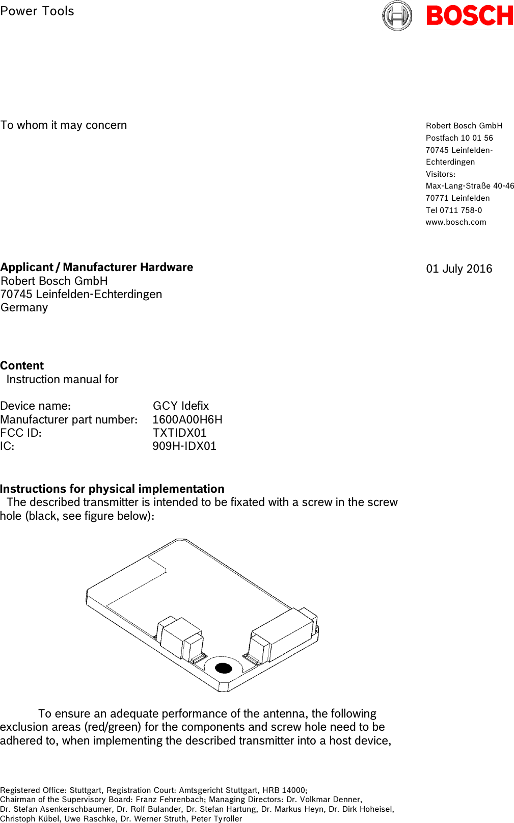 Robert Bosch Tool Idx01 Gcy Idefix User Manual Briefbogen