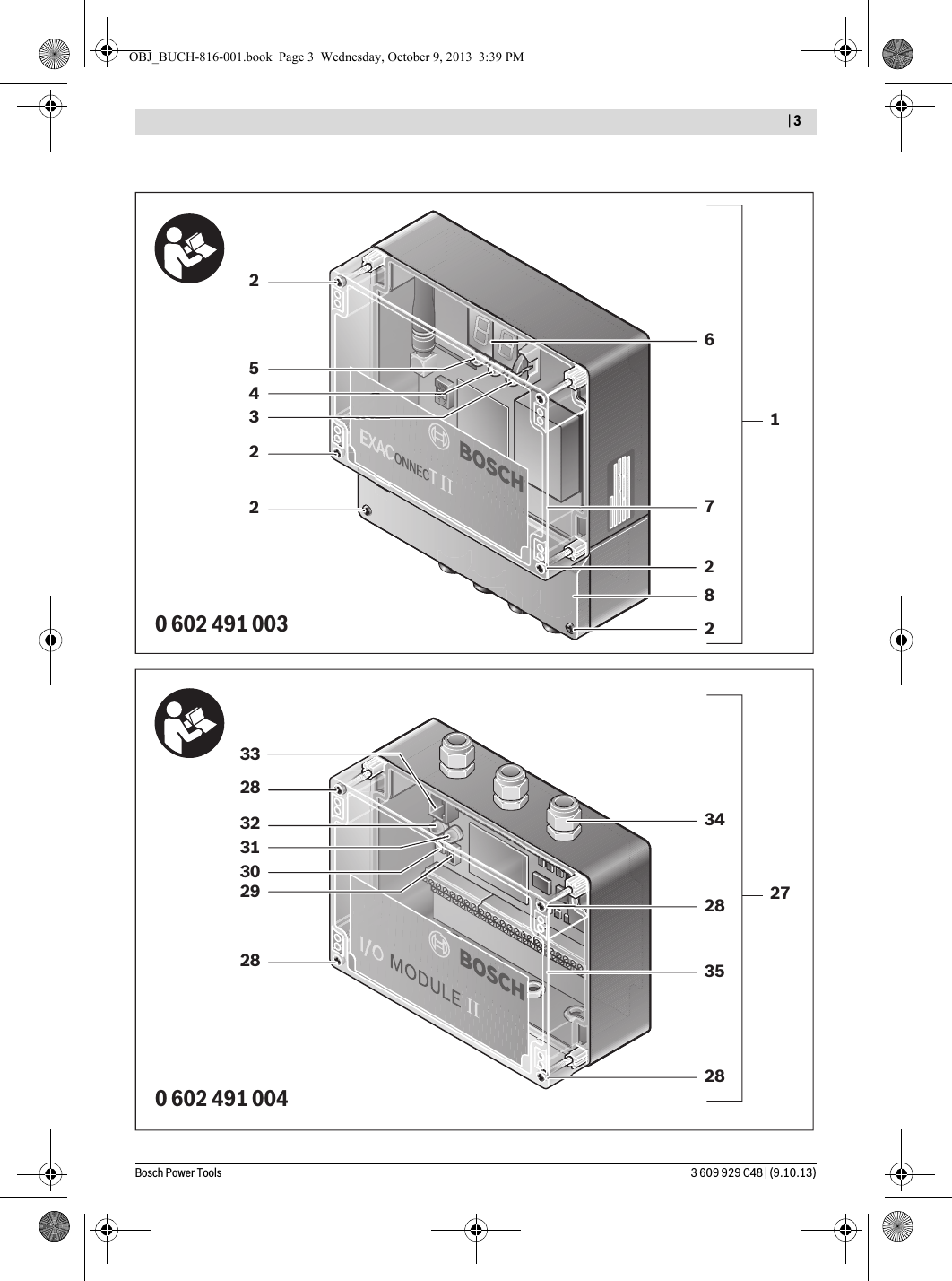   | 3Bosch Power Tools 3 609 929 C48 | (9.10.13)0 602 491 0030 602 491 004728343528265432218228333228229303127OBJ_BUCH-816-001.book  Page 3  Wednesday, October 9, 2013  3:39 PM
