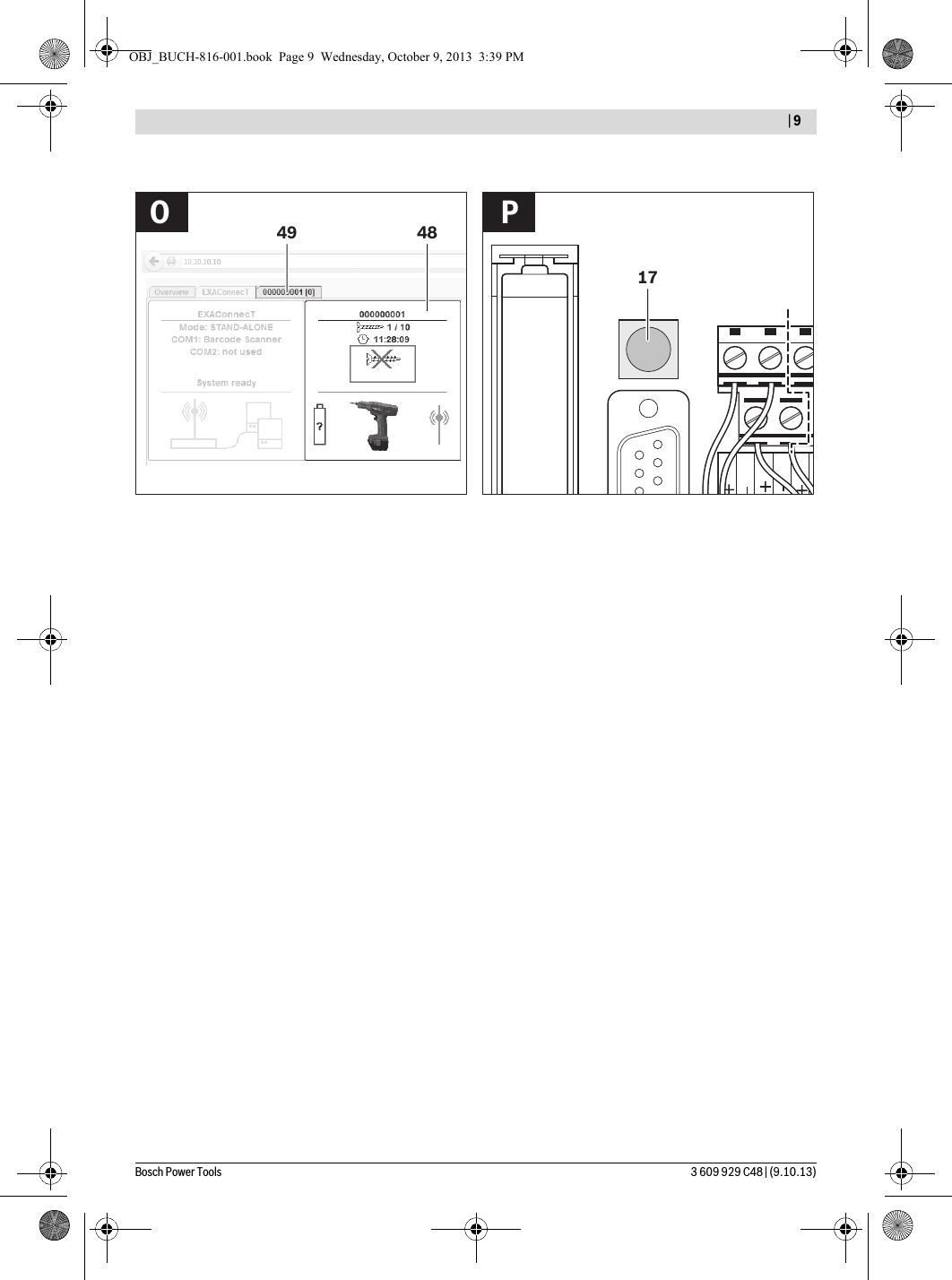   | 9Bosch Power Tools 3 609 929 C48 | (9.10.13)1749 48O POBJ_BUCH-816-001.book  Page 9  Wednesday, October 9, 2013  3:39 PM