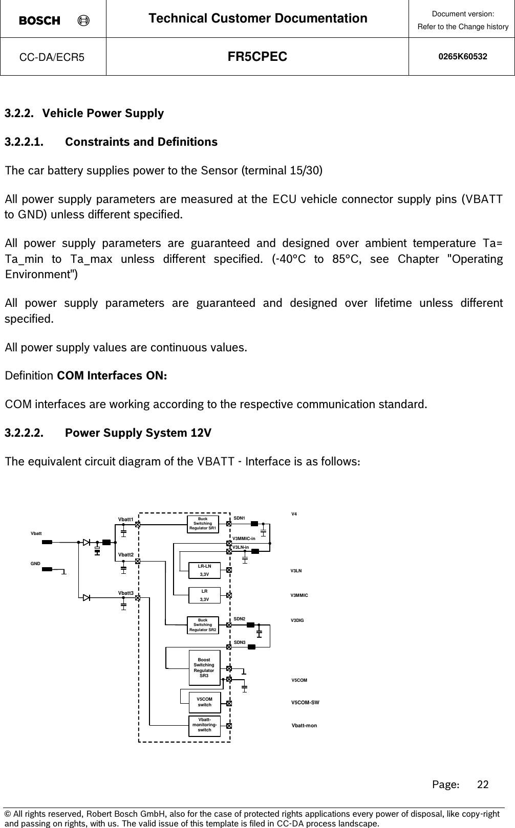 Page 22 of Robert Bosch FR5CPEC Radar sensor for vehicular use User Manual 