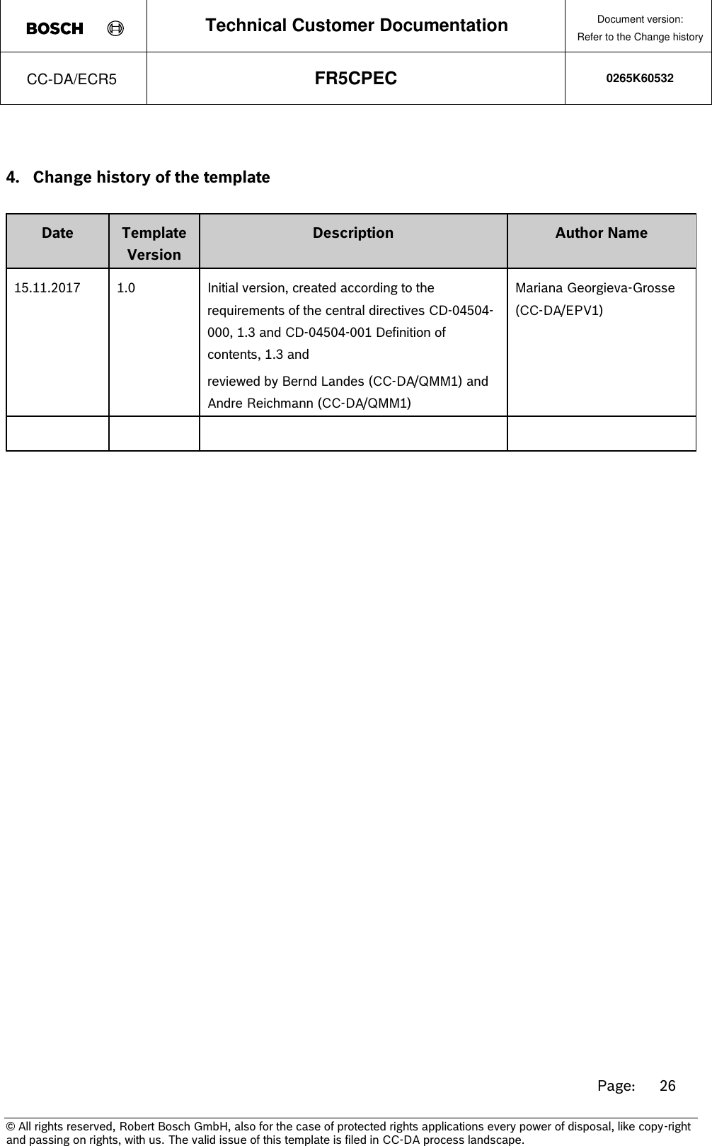 Page 26 of Robert Bosch FR5CPEC Radar sensor for vehicular use User Manual 