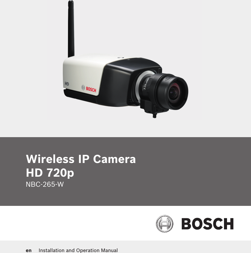 Wireless IP CameraHD 720pNBC-265-Wen Installation and Operation Manual